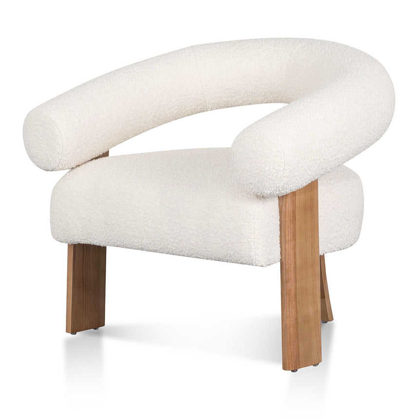 Armchair - Ivory White Boucle