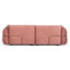3 Seater Sofa - Blush Pink Velvet With Brass Frame