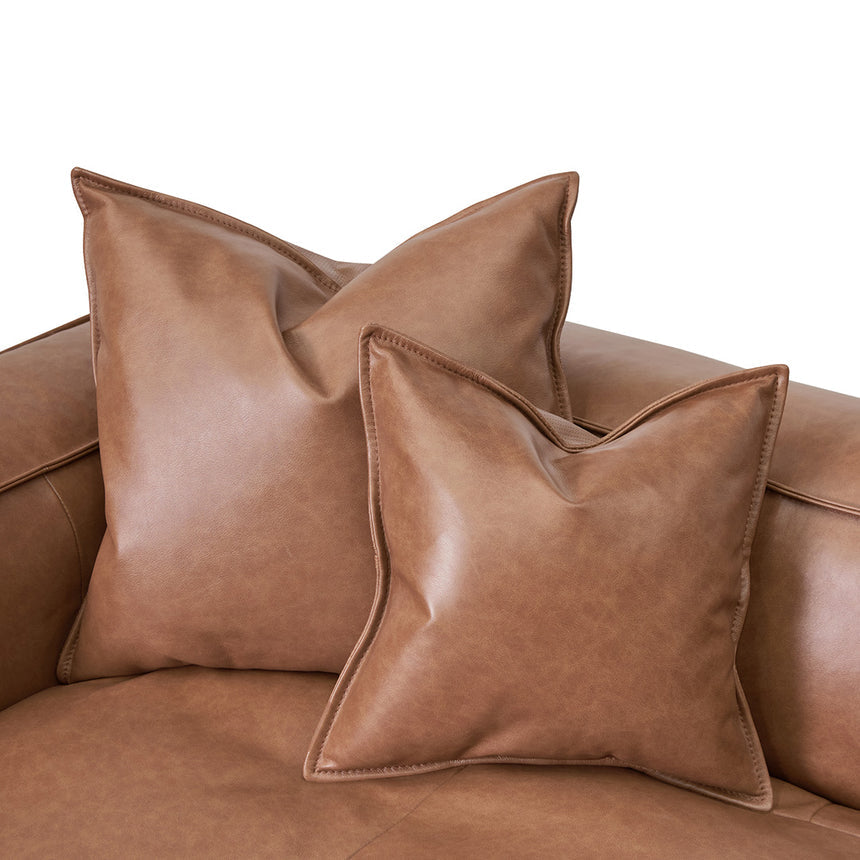 4 Seater Sofa with Cushion and Pillow - Caramel Brown