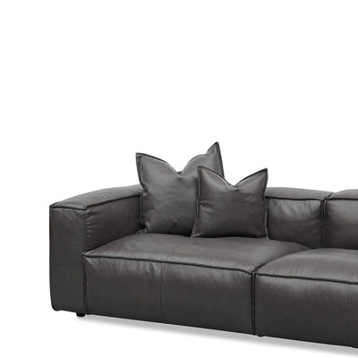 4 Seater Sofa with Cushion and Pillow - Shadow Grey Leather