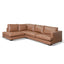 4 Seater Left Chaise Leather Sofa - Caramel Brown