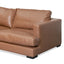 4 Seater Left Chaise Leather Sofa - Caramel Brown