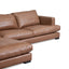 4 Seater Left Chaise Leather Sofa - Caramel Brown