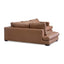 4 Seater Left Chaise Leather Sofa - Caramel Brown