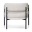 Rustic Beige Fabric Armchair - Black Legs