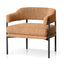 Ginger Brown Fabric Armchair - Black Legs