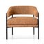 Ginger Brown Fabric Armchair - Black Legs