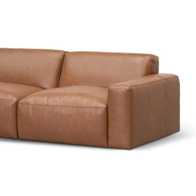 4 Seater Sofa - Caramel Brown Leather