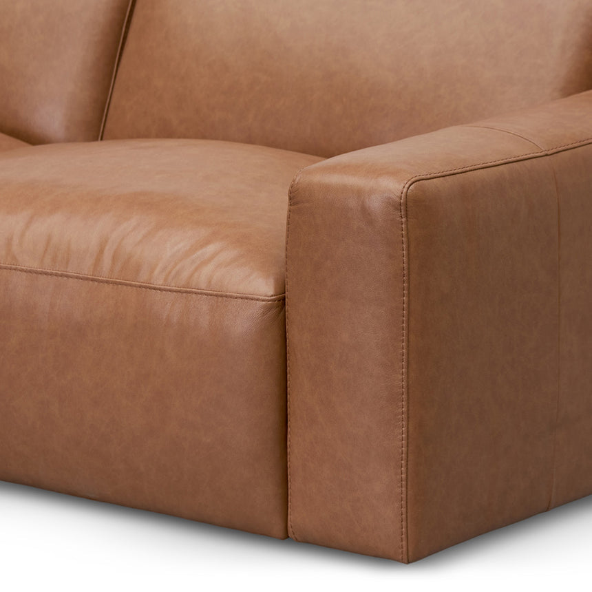 4 Seater Sofa - Caramel Brown Leather