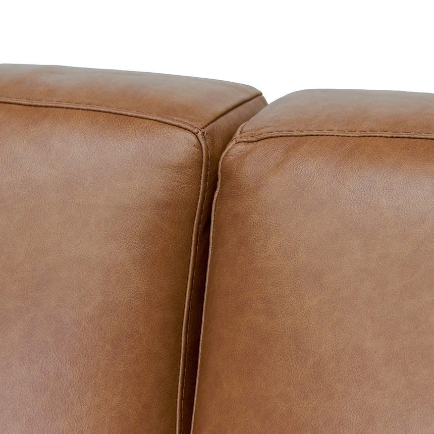 4 Seater Sofa - Caramel Brown Leather