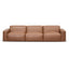 4 Seater Sofa - Caramel Brown Leather