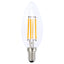 Globe LED Filament Candle - Clear E14