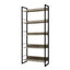 Bookshelf Wooden Display Shelves Bookcase Shelf Storage Metal Wall Black