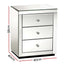 Artiss Mirrored Bedside table Drawers Furniture Mirror Glass Presia Silver