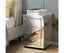 Artiss Bedside Table 3 Drawers Mirrored X2 - PRESIA Silver