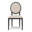 Light Beige Fabric Dining Chair - Black Frame (Set of 2)
