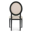 Light Beige Fabric Dining Chair - Black Frame (Set of 2)