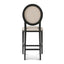 65cm Black Frame Bar Stool - Light Beige (Set of 2)