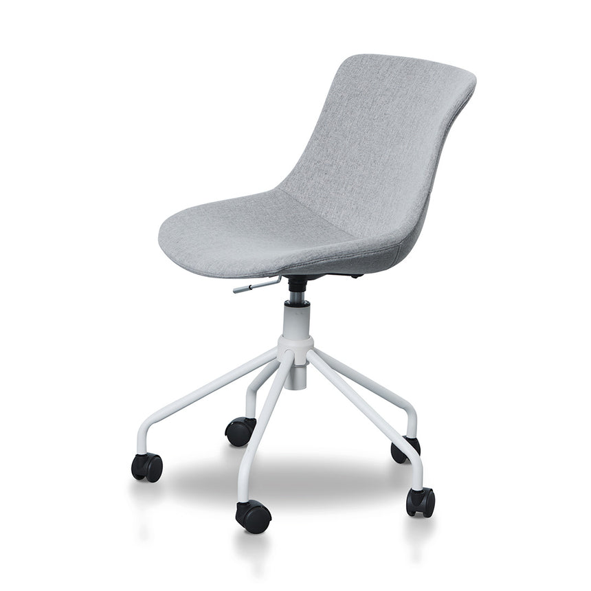 Office Bar Chair - Light Grey with White Base