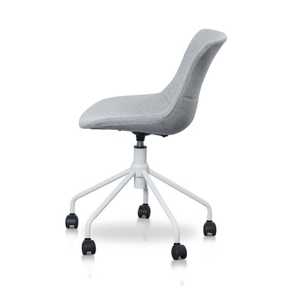 Office Bar Chair - Light Grey with White Base