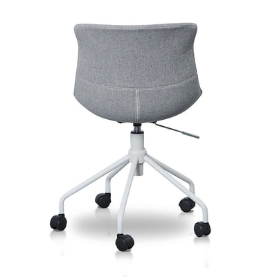 Office Bar Chair - Light Grey with White Base