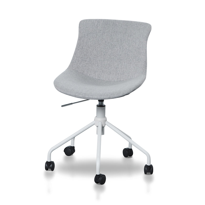 Office Bar Chair - Light Grey with White Base