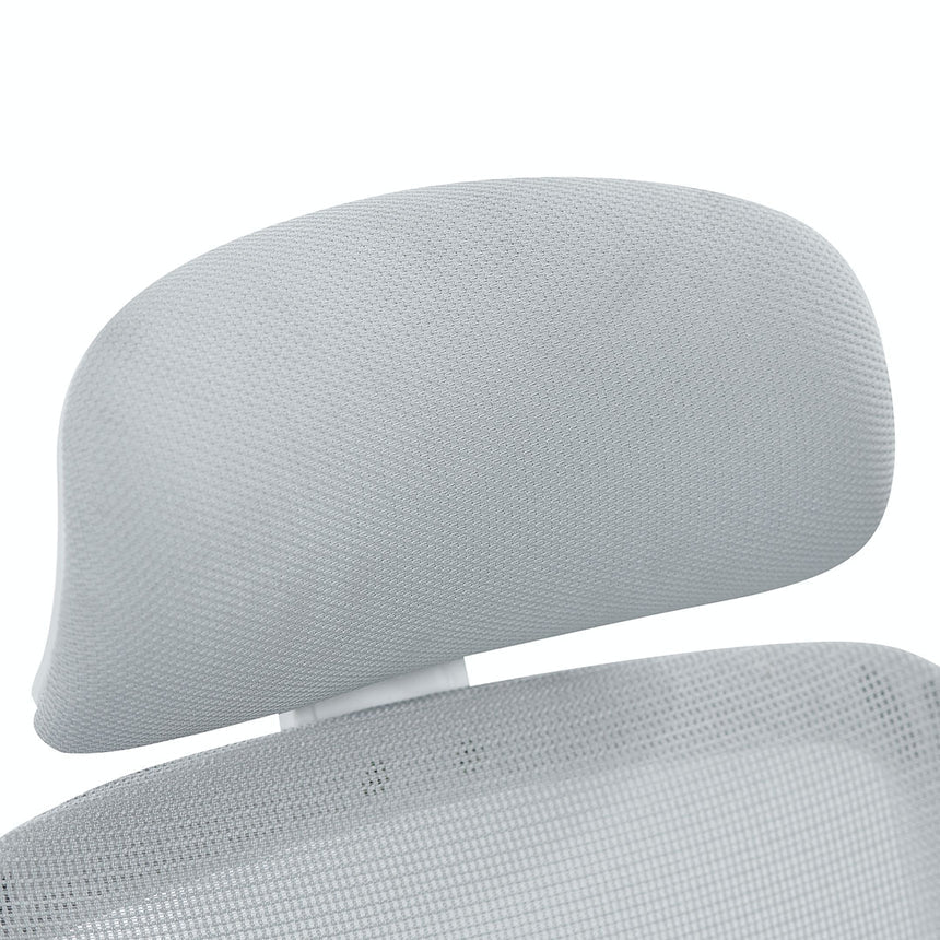 Mesh Office Chair - Cloud Grey with White Base