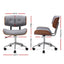 Wooden Fabric Office Chair Grey