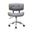 Wooden Fabric Office Chair Grey