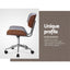 Wooden Fabric Office Chair Grey