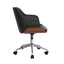 Wooden Office Chair Computer PU Leather Desk Chairs Executive Black Wood