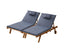 Gardeon 2x Sun Lounge Wooden Lounger Outdoor Furniture Day Bed Wheel Patio Grey