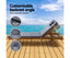 Gardeon 2x Sun Lounge Wooden Lounger Outdoor Furniture Day Bed Wheel Patio Grey