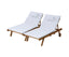 Gardeon 2x Sun Lounge Wooden Lounger Outdoor Furniture Day Bed Wheel Patio White