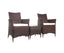 Gardeon 3PC Outdoor Bistro Set Patio Furniture Wicker Setting Chairs Table Cushion Brown