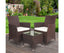 Gardeon 3PC Outdoor Bistro Set Patio Furniture Wicker Setting Chairs Table Cushion Brown