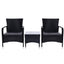 Outdoor Furniture Patio Set Wicker Rattan Outdoor Conversation Set Chairs Table 3PCS