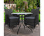 Gardeon 3PC Bistro Set Outdoor Furniture Rattan Table Chairs Cushion Patio Garden Idris