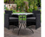 Gardeon 3PC Bistro Set Outdoor Furniture Rattan Table Chairs Cushion Patio Garden Hugo