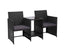 Gardeon Outdoor Setting Wicker Loveseat Birstro Set Patio Garden Furniture Black