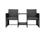 Gardeon Outdoor Setting Wicker Loveseat Birstro Set Patio Garden Furniture Black