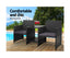 Gardeon Outdoor Setting Wicker Loveseat Birstro Set Patio Garden Furniture Black