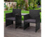 Gardeon Outdoor Setting Wicker Loveseat Birstro Set Patio Garden Furniture Black