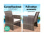 Gardeon 4 PCS Outdoor Lounge Setting Wicker Sofa Set Grey Storage Cover