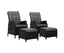 Gardeon Set of 2 Recliner Chairs Sun lounge Outdoor Setting Patio Furniture Wicker Sofa