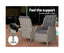 Gardeon Set of 2 Recliner Chairs Sun lounge Outdoor Patio Furniture Wicker Sofa Lounger