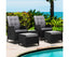 Gardeon 5PC Recliner Chairs Table Sun lounge Wicker Outdoor Furniture Adjustable Black