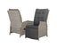 Set of 2 Recliner Chairs Sun lounge Outdoor Furniture Setting Patio Wicker Sofa Grey