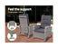 Gardeon Recliner Chair Sun lounge Wicker Lounger Outdoor Patio Furniture Adjustable Grey