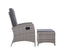 Gardeon 2PC Recliner Chairs Sun lounge Wicker Lounger Outdoor Furniture Adjustable Grey